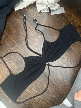 Dion Lee Black Ruched Top